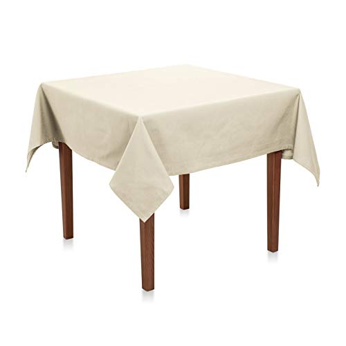 Tischdecke Baumwolle Linon - Uni, Einfarbig, Baumwolltischdecke, Tischtuch, Tischdeko (Creme, 130x280 cm) von Hans-Textil-Shop