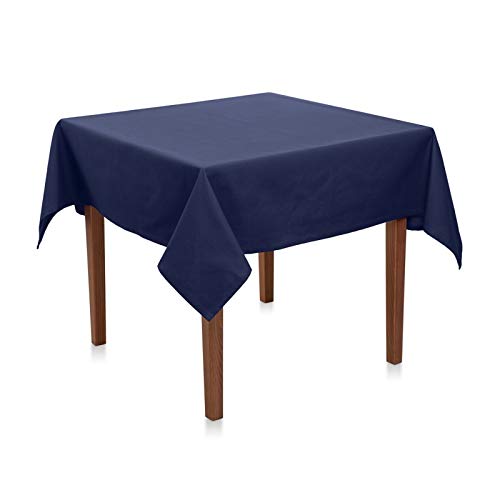 Tischdecke Baumwolle Linon - Uni, Einfarbig, Baumwolltischdecke, Tischtuch, Tischdeko (Marine Blau, 130x190 cm) von Hans-Textil-Shop