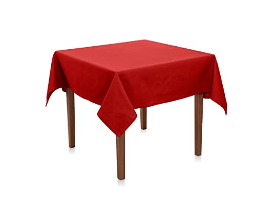 Tischdecke Teflon Beschichtet | Outdoor, Garten, Terrasse, Haus | Schmutz- und Wasserabweisend (110x140 cm, Rot) von Hans-Textil-Shop