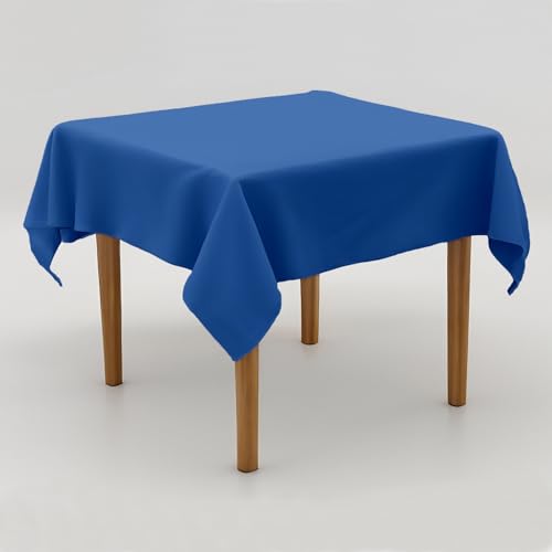 Pflegeleichte Tischdecke Blau Kobalt 130×130 cm – Uni Tischtuch Polyester, Einfarbig, Bügelfrei, Handgefertigt, Formstabil, Tischwäsche für Hotel, Restaurant & Zuhause von Hans-Textil-Shop