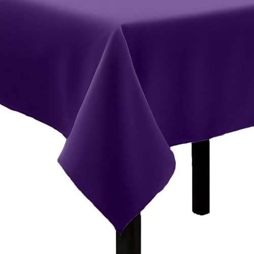 Tischdecke Uni Polyester - Einfarbig, Pflegeleicht, Bügelfrei, Tischtuch, Tischwäsche, Privat, Restaurant, Hotel, Handgefertigt, Made in Europa (Lila, 130x220 cm) von Hans-Textil-Shop