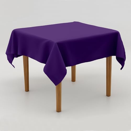 Tischdecke Uni Polyester - Einfarbig, Pflegeleicht, Bügelfrei, Tischtuch, Tischwäsche, Privat, Restaurant, Hotel, Handgefertigt, Made in Europa (Lila, 130x280 cm) von Hans-Textil-Shop