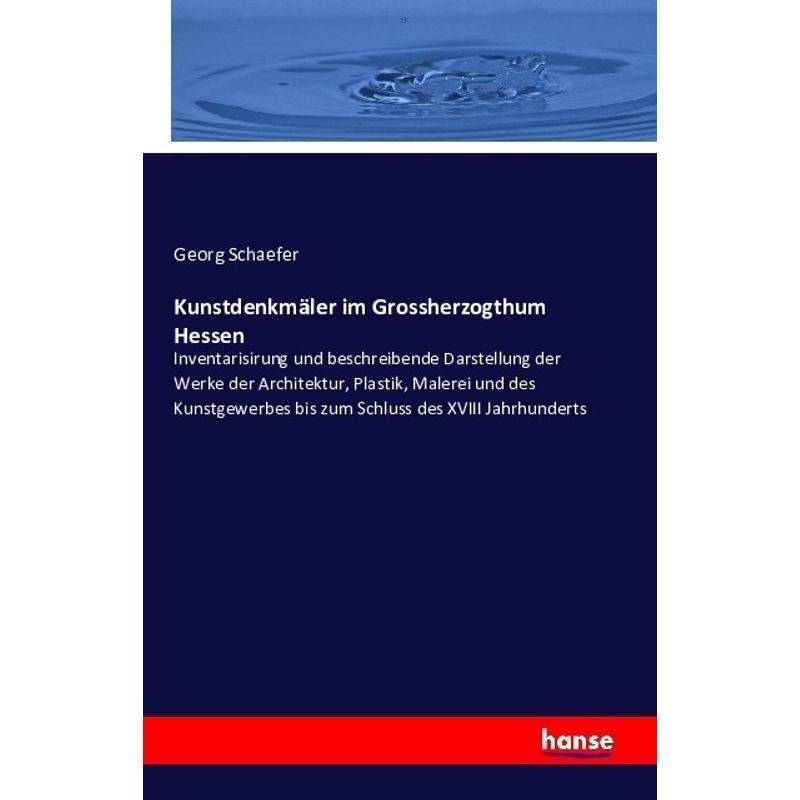 Kunstdenkmäler Im Grossherzogthum Hessen - Georg Schaefer, Kartoniert (TB) von Hansebooks