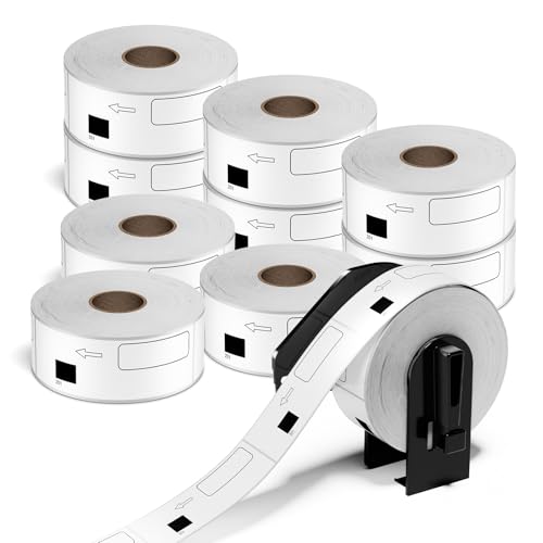 10 Rollen Ersatz für Brother DK-11201 DK11201 Etiketten, 29mm x 90mm Adressaufkleber, kompatibel mit Brother QL-500 550 570 700 710W 720NW 800 810W 820NWB 1050 1110NWB, Schwarz auf Weiß von Hanseo