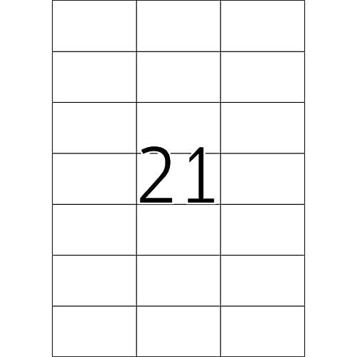 Etiketten Klebeetiketten Bögen weiß DIN A4 selbstklebend Größe/Menge wählbar (70 x 42,3 mm, 50 Blatt) von Hansepack24