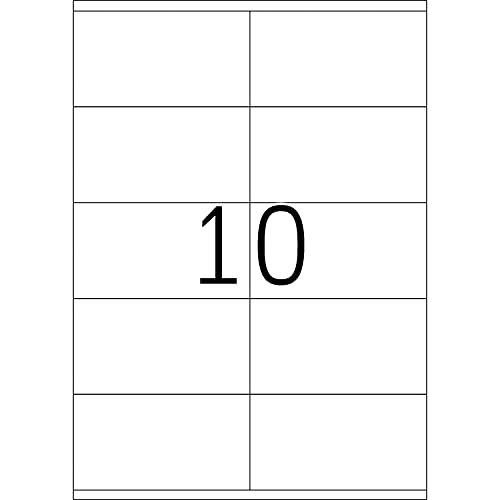 Klebeetiketten DIN A4 105 x 57 mm (10 Etiketten pro Blatt) weiß 10 Blatt von Hansepack24
