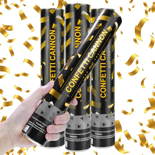 Hanwin® Konfettikanonen 4 Pieces, Paper Party Popper, Konfetti Popper,Konfetti Shooter for Wedding, Birthday, Baby Welcome Party (Gold) von Hanwin