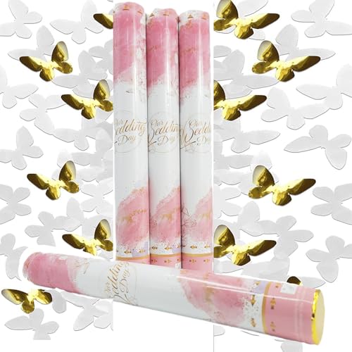 Hanwin® Konfettikanonen 4 Pieces, Paper Party Popper, Konfetti Popper,Konfetti Shooter for Wedding, Birthday, Baby Welcome Party (Black) von Hanwin