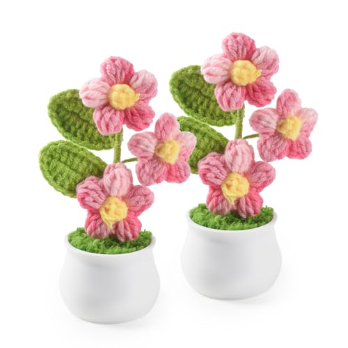 Hanycon 2 x Häkelblumen, künstliche Puffblumen, Stricken, Häkelquasten, Topfpflanzen oder drinnen und draußen, Zuhause, Küche, Büro, Tisch, Garten, Dekorationen Hanycon 2 x Häkelblumen, künstliche Puffblumen, Stricken, Häkelquasten, Topfpflanzen oder drinnen und draußen, Zuhause, Küche, Büro, Tisch, Garten, Dekorationen von Hanycon