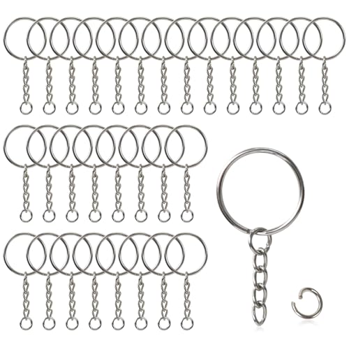 Hanyousheng 60 Stück Schlüsselanhänger Ringe Set, Schlüsselringe, 30 Stück Schlüsselringe mit kette, 30 Stück offene Binderinge, Ring Schlüsselanhänger für Schlüssel Handwerk DIY Schmuckherstellung Hanyousheng 60 Stück Schlüsselanhänger Ringe Set, Schlüsselringe, 30 Stück Schlüsselringe mit kette, 30 Stück offene Binderinge, Ring Schlüsselanhänger für Schlüssel Handwerk DIY Schmuckherstellung von Hanyousheng