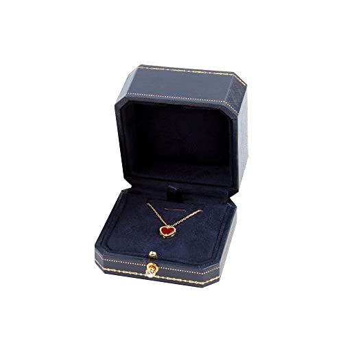 Hanyzcin 1 Stück Dunkelblaue Schmuck-Geschenkbox Leere Schmuckverpackungsboxen Aufbewahrungsbox für Halsketten-Anhänger von Hanyzcin