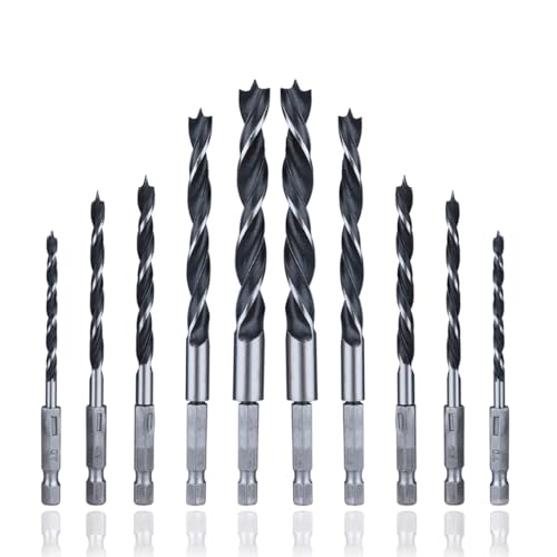 HaoTrade Spiralbohrer-Set, 10 Stück, 0,6 cm, Holzbohrer-Set, HSS-Bohrer, Holzbearbeitung, Dübelbohrer, Holzbohrer für Holzbearbeitung, Heimwerker, Schreiner, 4 mm/5 mm/6 mm/8 mm/10 mm HaoTrade Spiralbohrer-Set, 10 Stück, 0,6 cm, Holzbohrer-Set, HSS-Bohrer, Holzbearbeitung, Dübelbohrer, Holzbohrer für Holzbearbeitung, Heimwerker, Schreiner, 4 mm/5 mm/6 mm/8 mm/10 mm von HaoTrade