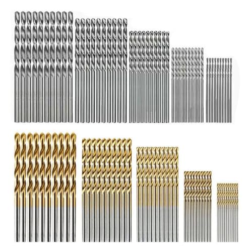 Moyata 100 Stück Spiralbohrer Set, HSS Micro Bohrer Set, Mini Titanbeschichtung Spiralbohrer Metallbohrer Handspiralbohrer Bohrersets Werkzeuge für Metall, Holz und Kunststoff von HaoTrade