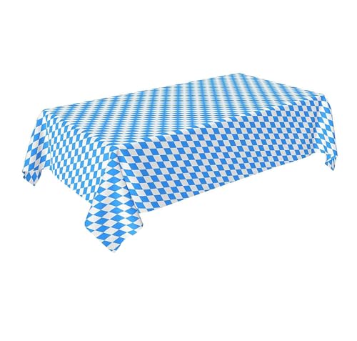 Haobase 2 Stück Oktoberfest Tischdecke, 137 x 274 cm Oktoberfest Party Tischdecke, Bayerische Oktoberfest Tischdekoration, Blau und Weiß, Einweg-Tischdecke für Bierzelte Haushalt Catering von Haobase