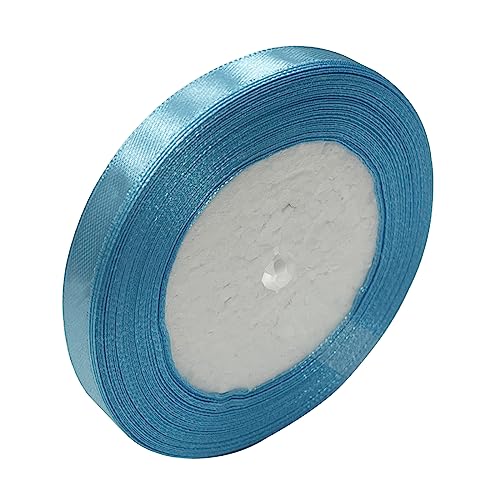 Haobase Satinband, 10 mm × 22 m, doppelseitiges Polyester-Geschenkband zum Basteln, Weihnachten, Valentinstag, Blumensträuße, DIY-Nähprojekte, Kuchen, Hochzeit, Party-Dekoration (Himmelblau) von Haobase