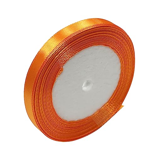 Haobase Satinband, 10 mm × 22 m, doppelseitiges Polyester-Geschenkband zum Basteln, Weihnachten, Valentinstag, Blumensträuße, DIY-Nähprojekte, Kuchen, Hochzeit, Party-Dekoration (orange) von Haobase