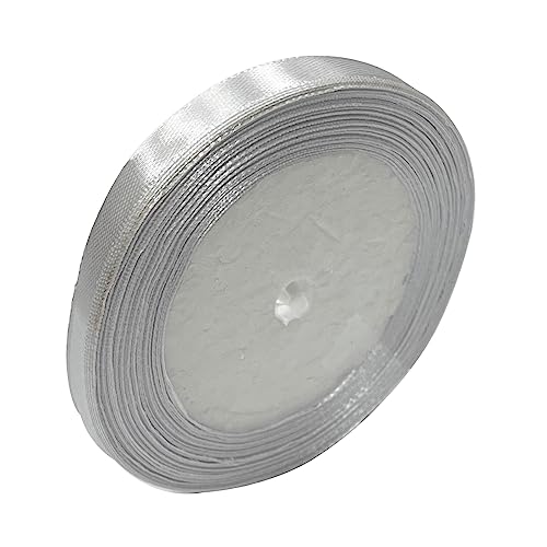 Haobase Satinband, 10 mm × 22 m, doppelseitiges Polyester-Geschenkband zum Basteln, Weihnachten, Valentinstag, Blumensträuße, DIY-Nähprojekte, Kuchen, Hochzeit, Party-Dekoration (weiß) von Haobase