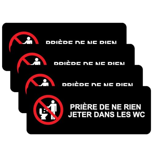 Selbstklebende Vinyl-Aufkleber mit der Aufschrift "Please Do Not Throw Anything In The Toilet", 180 mm x 70 mm, 4 Stück von Haobase