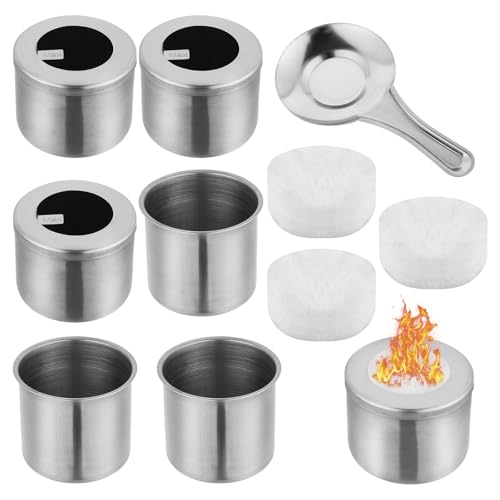 10-Teiliges Bioethanol Brennertopf, Edelstahl Ethanol Brennkammer, Ethanol Brenner für Brennkammer mit Feuerlöscher-Abdeckung, Ethanol Tischkamin Brennkammer für Innen, Außeneinsatz 10-Teiliges Bioethanol Brennertopf, Edelstahl Ethanol Brennkammer, Ethanol Brenner für Brennkammer mit Feuerlöscher-Abdeckung, Ethanol Tischkamin Brennkammer für Innen, Außeneinsatz von Haocjanc