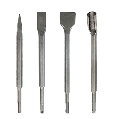 4PCS Meißelbits Rundes Shank Carbon Stahl Point Gouge Flat Meißelbohrer Für Betonbohrungen von Haodream