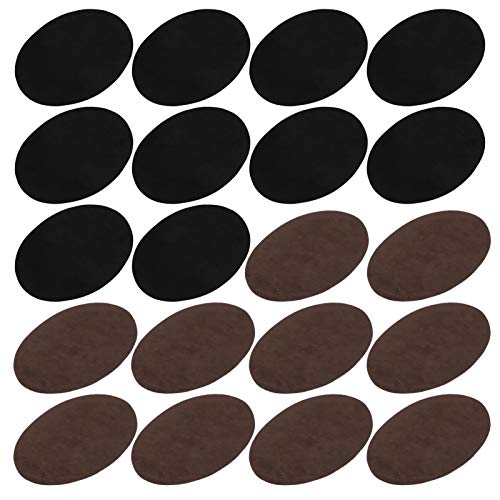 10 Paar Ellbogenflecken, DIY -Kleidung Reparaturfleck -Kit, Eisen oder Nähen für Kleidungszubehör, Ovales Wildleder (Fünf schwarze Paare + fünf braune Paare) von Haofy
