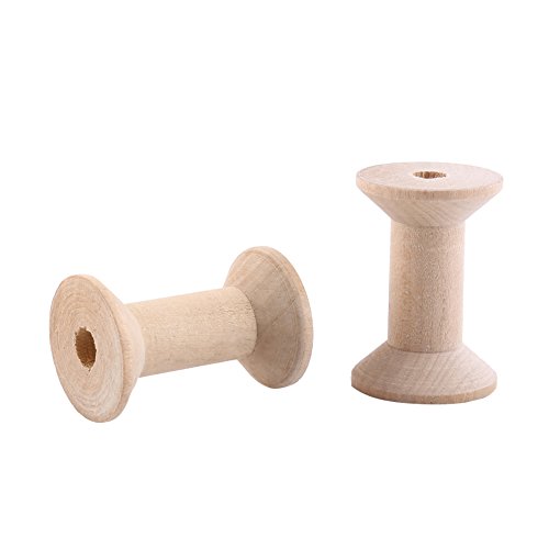 10 Pcs Holz Leere Fadenspulen Natürliche Holzfarbe 47 Mm X31mm für Fädenspeicher und Handwerk von Haofy