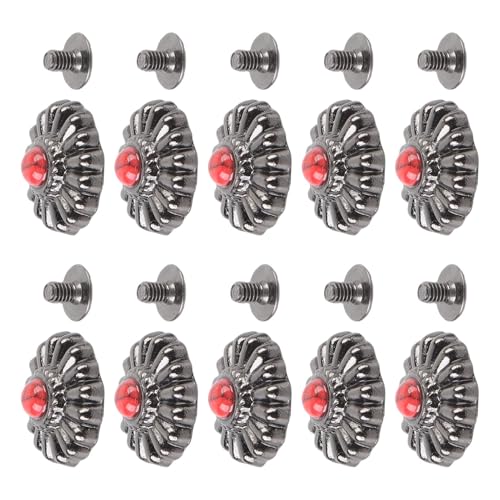 10 Sets 16,5 Mm Blumenkunmetalknöpfe mit 4,5 Mm Gekreuzten Schrauben - Stoffknöpfe für Handtasche, Brieftasche und DIY -Dekoration - Premiumqualität, Langlebig und Stilvoll von Haofy