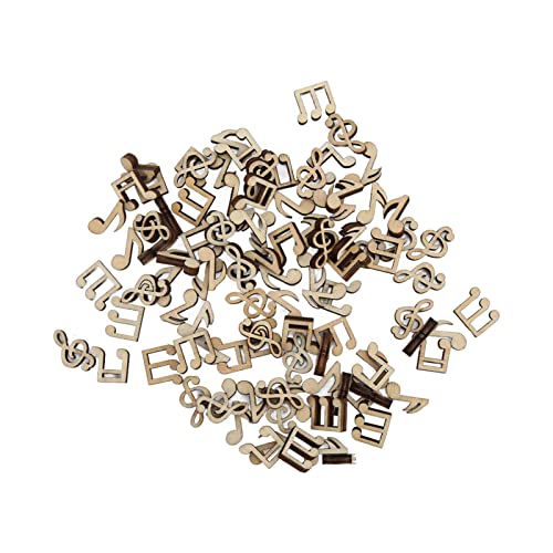 100pcs Exquisite Mini -Holzmusiknoten für DIY -Handwerk, Vintage und Modische, Tolle Requisiten für Hausdekor und Kinderfeiern von Haofy