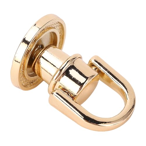 15x17 Mm, Handtasche Organizer, Nietentwurf, D Ring Nietschraube, Rotierbarer D -Ring, Vielseitige Anwendung für Taschen, Haustierkragen, Kleidung und Mehr, Hergestellt aus Zinklegierung (GOLD) von Haofy