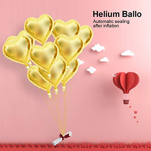 18 Herzförmiger, Leuchtender Aluminiumfolienballon, Ballloom, Heliumballo, für Heimdekoration, Festliche Dekoration (#6) von Haofy
