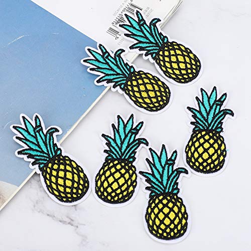 6pcs Bestickte Patch Ananasform -NEW -Bügeleisen auf Stoffaufkleber DIY Kleidungsdekoration, Stoffapplikationsfleck, Süße Dekoration mit Voller Farbe für Kleidung, Schals, Stoffbeutel von Haofy