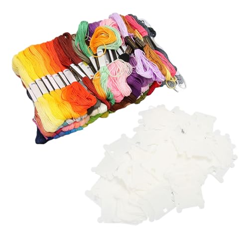 Baumwollfäden, für Haushalt, 100 Stränge Stickseide mit Spulen, Farbenfrohen DIY -Kreuzstichfaden, Ideal für Armbänder, Freundschaftsbrand, Quasten und Dekorationen Baumwollfäden, für Haushalt, 100 Stränge Stickseide mit Spulen, Farbenfrohen DIY -Kreuzstichfaden, Ideal für Armbänder, Freundschaftsbrand, Quasten und Dekorationen von Haofy