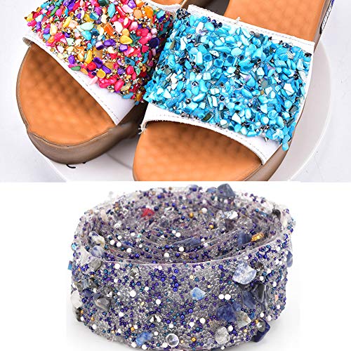 Brillantes, Glänzendes Accessoire -Accessoire für Naht, 1 M Dekoratives Band für Kleidung und Halskette Ornamente (2 cm lila Kieskleberstreifen) von Haofy