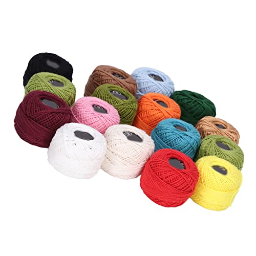 Buntes Häkelfaden -Kit mit 16 Teilen, Hohem Glanz -Baumwollgarn für Stickerei und Häkeln, für die Herstellung von Babydecken und Bompons von Haofy