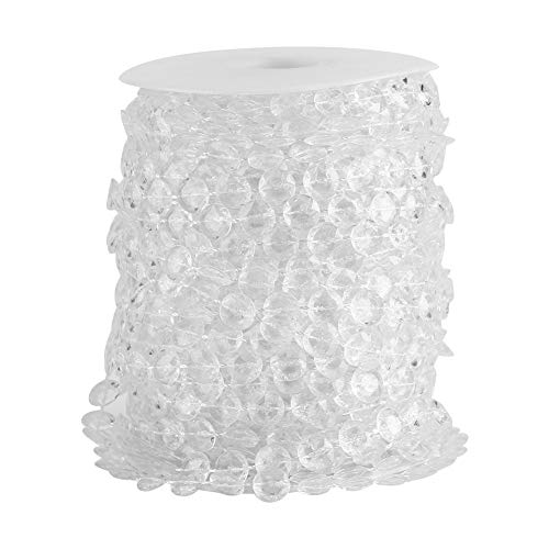 Crystals Girlande 30m Acryl Kristallähnliche String Perlen Kette für DIY Ornamente Handwerk Perlen Festival Party Decor Vorhang Hochzeit/Geburtstag/Party Dekorationen(Transparent) von Haofy