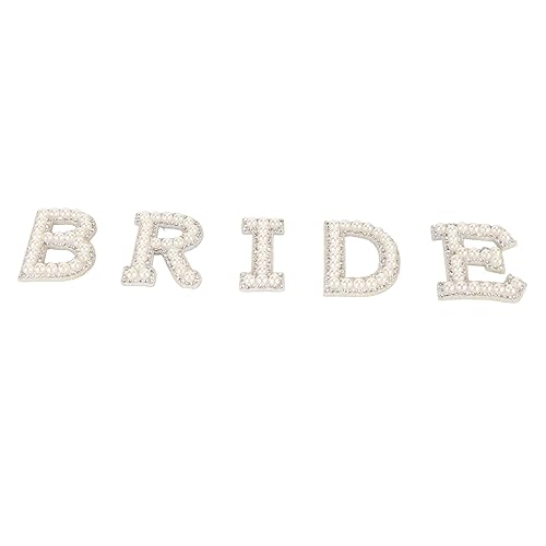 DIY - -Applique Braut Englisch Buchstaben Patch für Kleidung, Funkelnde Eisen auf Buchstaben für Kleider, Schuhe, 5 Stücke von Haofy