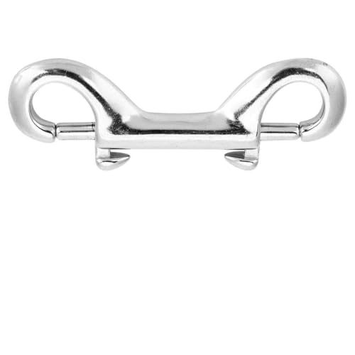 Edelstahl Doppelseitiger Clip Haken-Bolzen Schnellknall für Tauchen - Grad 316 Stahlschnalle für Taucher - 1 Pack (Silber, 90 mm) für Tauchliebhaber (65 mm) (77 mm) (90mm) (100mm) (115mm) von Haofy