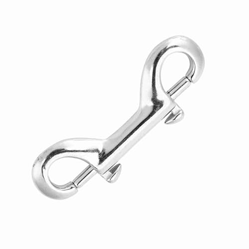 Edelstahl Doppelseitiger Clip Hakenbolzen Schnellknall für Tauchen - Grade 316 Stahlschnalle für Taucher - 1 Pack (Silber, 90 mm) für Tauchliebhaber (65 mm) (77 mm) von Haofy