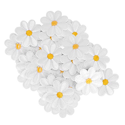 Eisenflecken Gänseblümchenmuster Sticker Stoff Aufkleber DIY Handgemachte Blumeneisenabziehbilder 40 Stcs für Schuhe Schichten Taschen Einzigartig und Attraktiv mit Leuchtenden Farben von Haofy