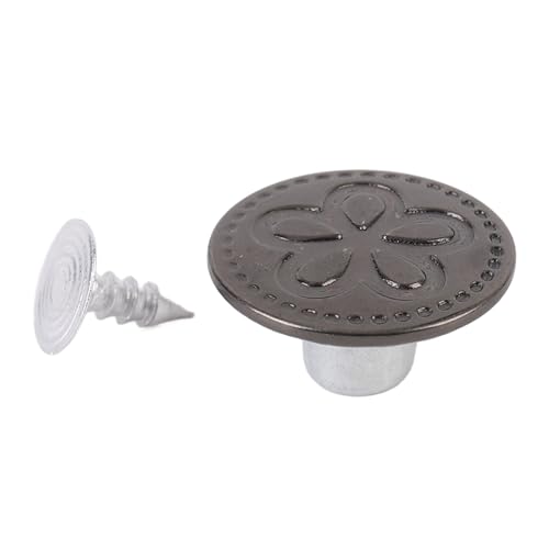 Gewinde Nietknöpfe Schraubenknöpfe Hosenknöpfe 17mm Edelstahl -Retro -Blütenmuster Abnehmbar Wiederverwendbar mit Gewindeschraubenverbindung für Jeanshosenjacken von Haofy
