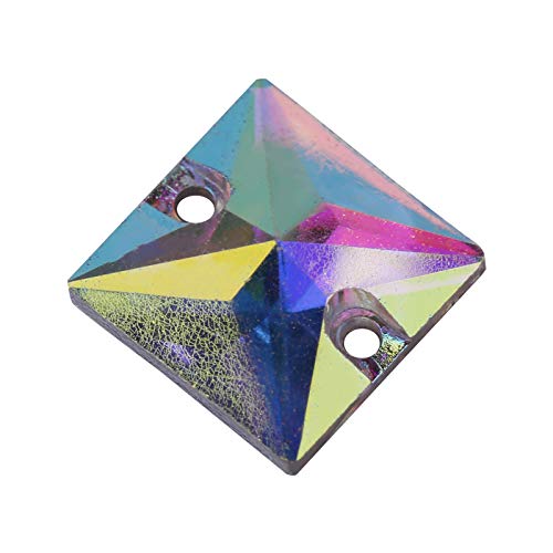 Glänzender Kristall mit Lochbahnenzubehör für Kleidung, Schuhe, Taschen - Hergestellt aus Hochwertiger Harzkristall - für Modeaccessoires Dekoration (9 * 18 mm Wasserabfallnetz) (9 * 18 mm (7 * 15 mm von Haofy