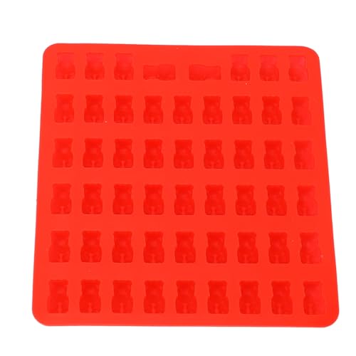 Gummibärchenschokoladenformen Silikon Mini Größe, 4pcs Nicht-Stick Schokoladenbären Süßigkeiten-Werkzeuge für Familien Backzeit-Dessert-Shop mit Produktion für (Rot) von Haofy