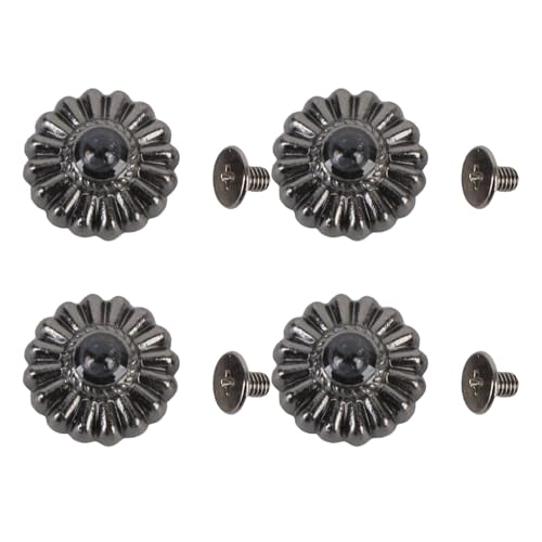 Haofy 10 Sets Metall Schraubknopf Gunmetal 16,5 Mm Blütenmuster Befestigungselement -Schnappbindungsschraubknopf mit 4,5 Mm Gekreuzten Schrauben für die Dekoration und Sicherheit des von Haofy
