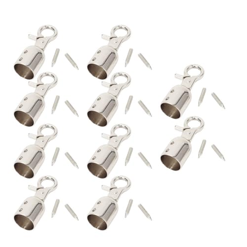Haofy 10 Sets Zinklegungs -Seilendekappe, Kabelendspitzen für Taschen Anhänger Schmuckherstellung mit Magnetischen Verschlüssen Verriegelungsleder Seilkette Armband Schnalle (SILVER) von Haofy