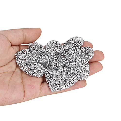 Haofy 10 -Stks Herz -Herz Geformte Schönheit. Schöne Dekoration von Schuhen für Kleidungszubehör (4 cm Silber Pfirsich Herz) von Haofy