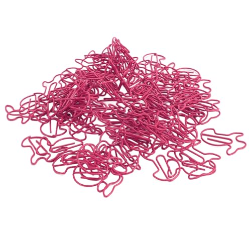 Haofy 100 PCs Süße Kaninchen -fällige Metallpapierkarten Verhindern, Dass Schieben für Schulbüromaterialien Rutscht (Rosenrot) von Haofy