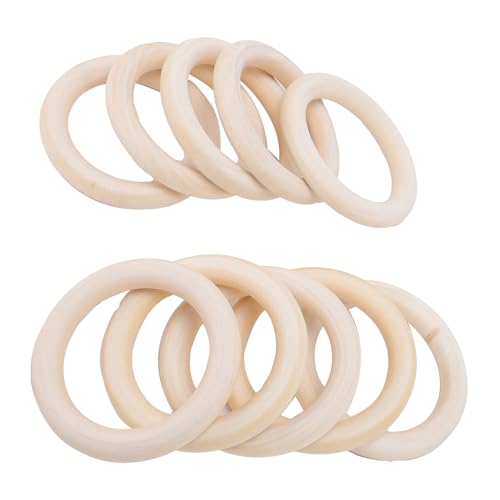 Haofy 10pcs 7 Cm Holzringe Handgefertigt Unuffinierte Hölzerne Reifen Basteln Ringe für Schmuck, die DIY -Projekte mit Glatte Oberfläche für Anhängerdekoration Pflanzenbügel Machen von Haofy