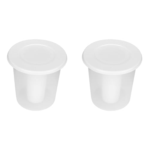 Haofy 2 transparente Becher für zerkleinertes Eis wiederverwendbar für Eiseimer, nachfüllbares Modell mit Deckel, (5,1 cm Durchmesser, 6,9 cm Höhe), Party-Set von Haofy
