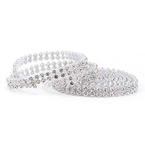 Haofy 3 Mm Kristallkettenverkleidung für Kleidung, Hochzeit, Kleider mit Kleber, aus Besonderem Ein Kristallglas Hergestellt (Weißer Diamant auf Silber) von Haofy