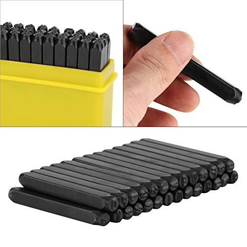 Haofy 3 Mm Stahl Kohlenstoff Alphabet Number Punch Kit Tool Kit mit Metallstempel mit Hülle für Lederhandwerksschmuck Schmuck (Buchstabe A-Z-) von Haofy